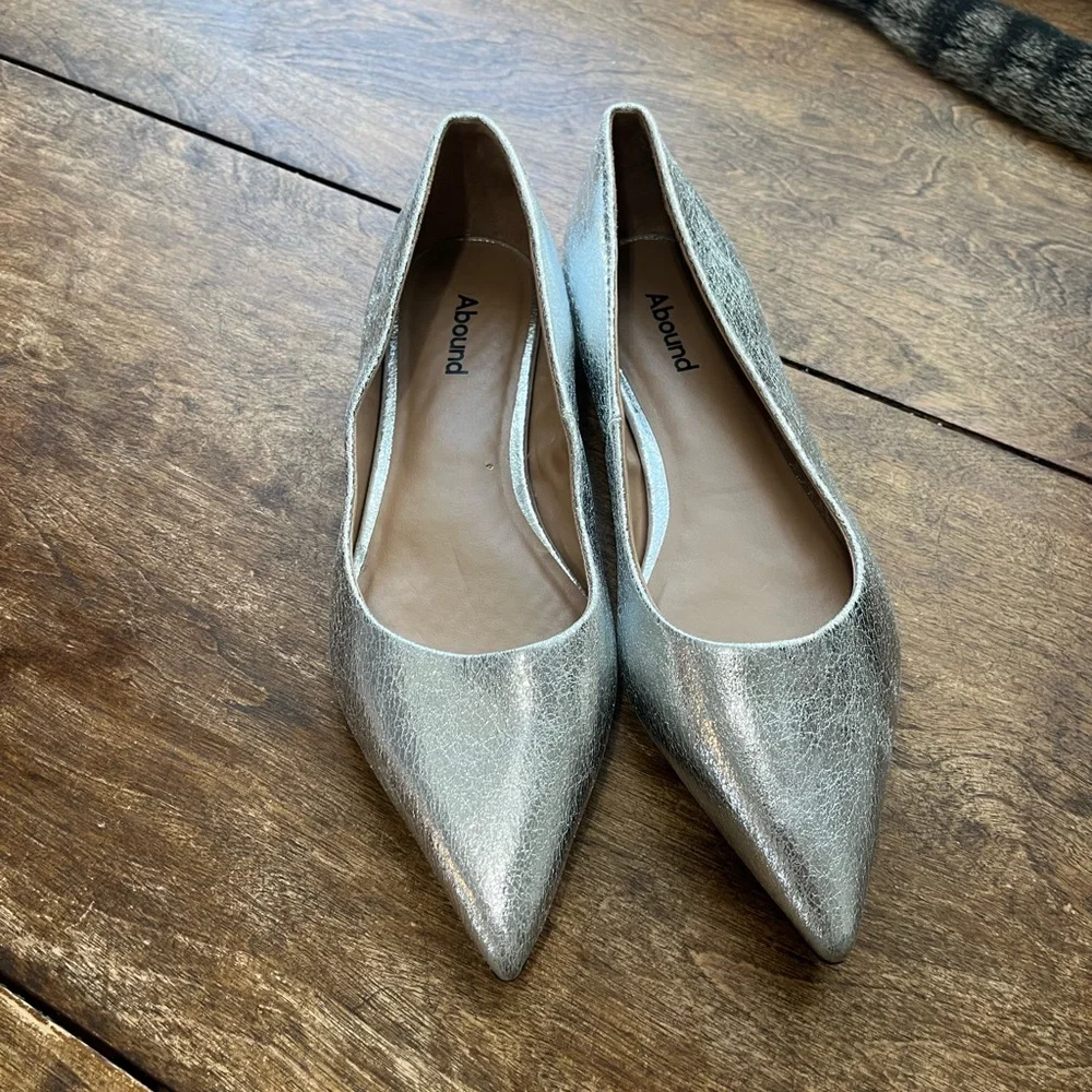 Silver Pointed Flats - Picture 3 of 11